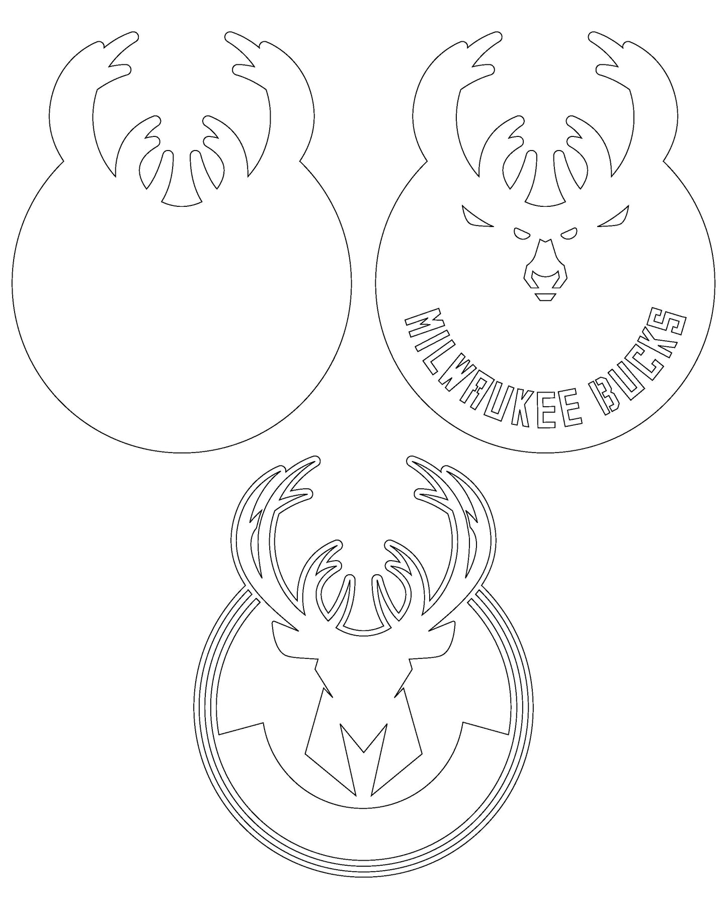 Milwaukee Bucks NBA Teams Design Logo Multi Layer Laser Cut files svg dxf ai png