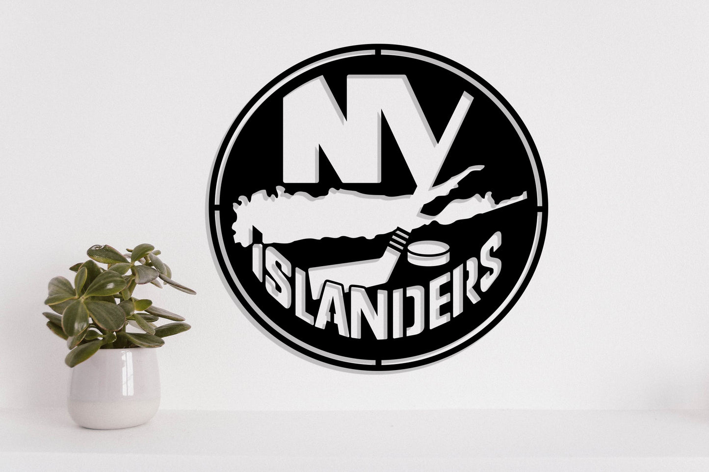 New York Islanders Badge Shield Metal Laser Cut files svg dxf ai png jpg pdf eps
