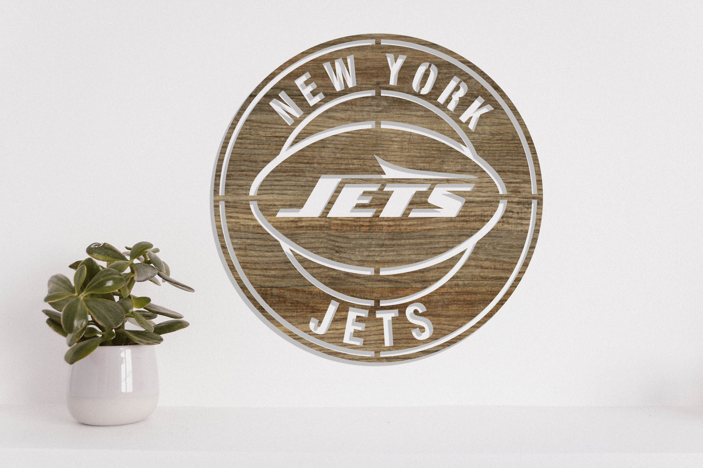 New York Jets Badge Shield Laser Cut files svg dxf ai eps png jpg pdf