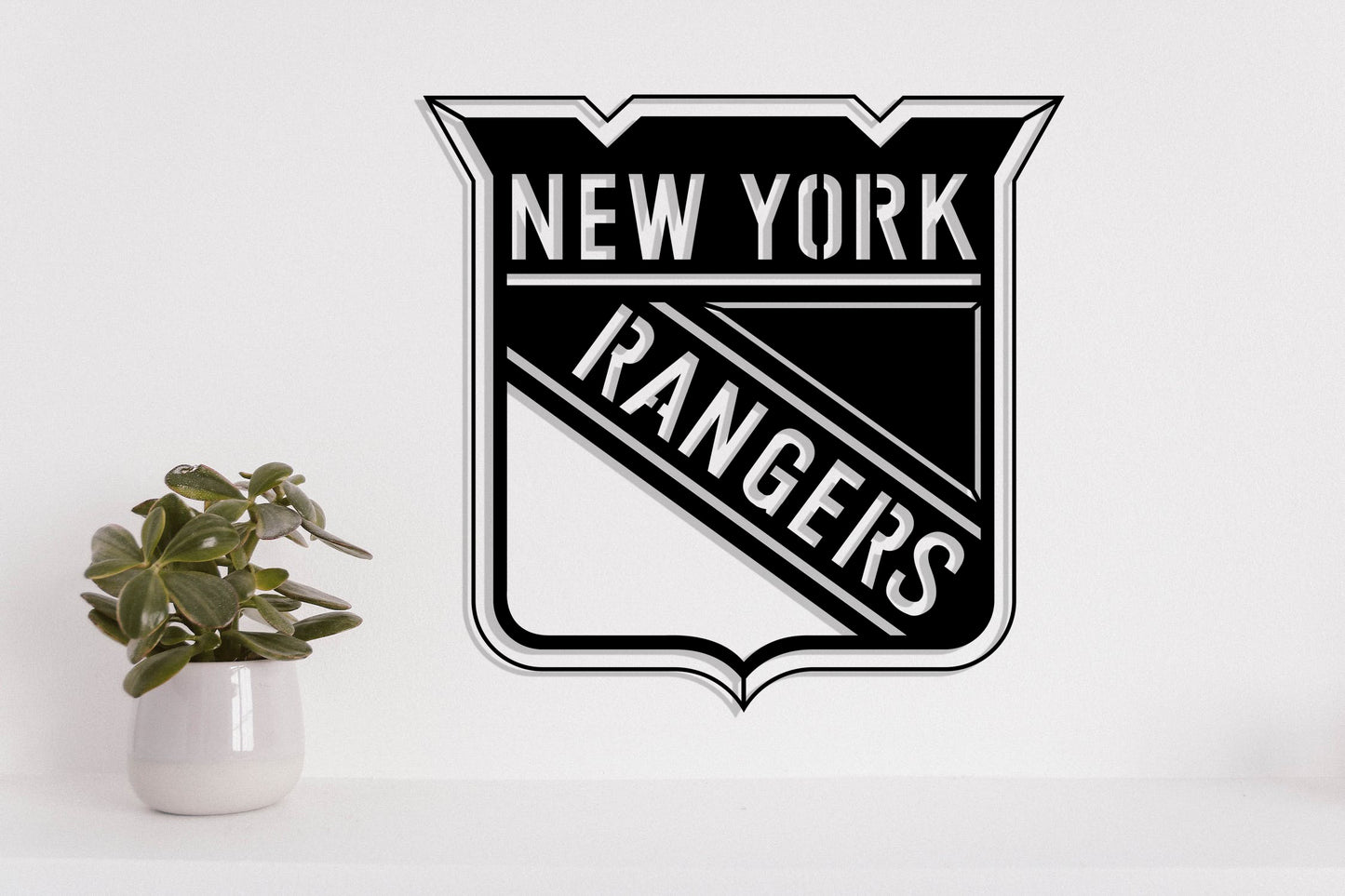 New York Rangers Badge Shield Metal Laser Cut files svg dxf ai png jpg pdf eps