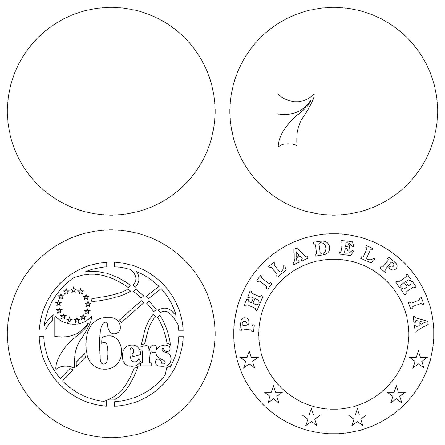 Philadelphia 76ers Multi Layer Laser Cut files svg dxf ai png