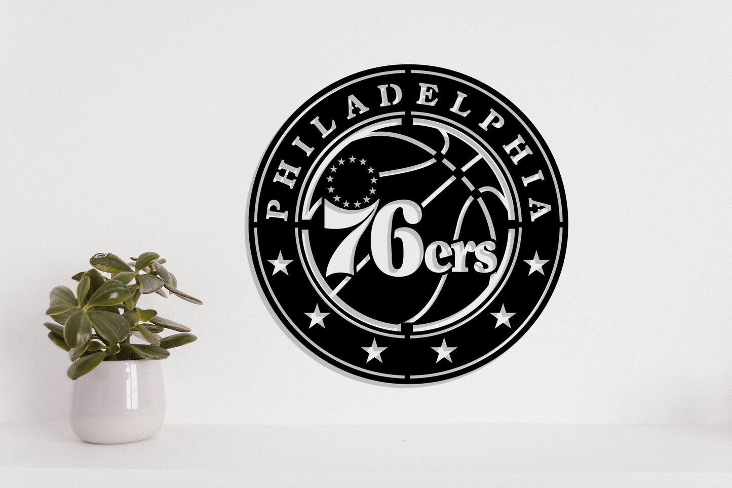 Philadelphia 76ers Badge Shield Metal Laser Cut files svg dxf ai png jpg pdf eps