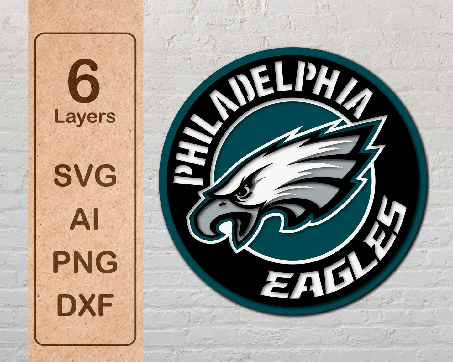 Philadelphia Eagles 1 Multi Layered Laser Cut files svg dxf ai png