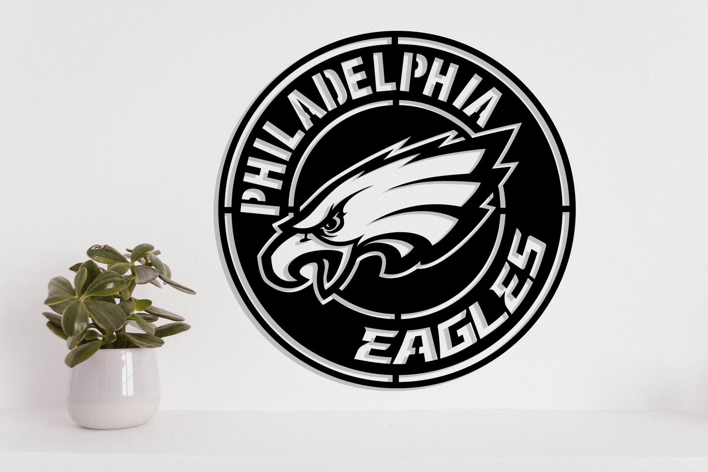 Philadelphia Eagles 1 Badge Shield Laser Cut files svg dxf ai eps png jpg pdf