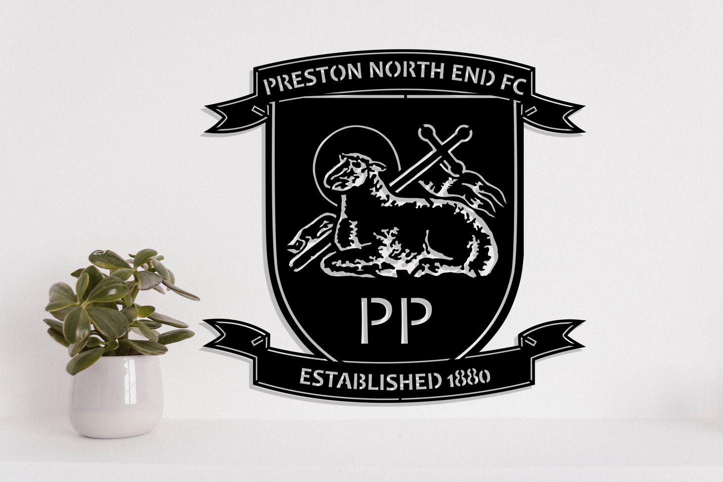 Preston North End FC Badge Shield Metal Laser Cut files ai png svg dxf, jpg eps pdf