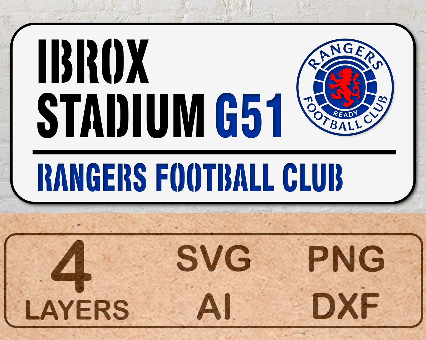 Rangers Ibrox Stadium G51 FC Multi Layer Laser Cut files