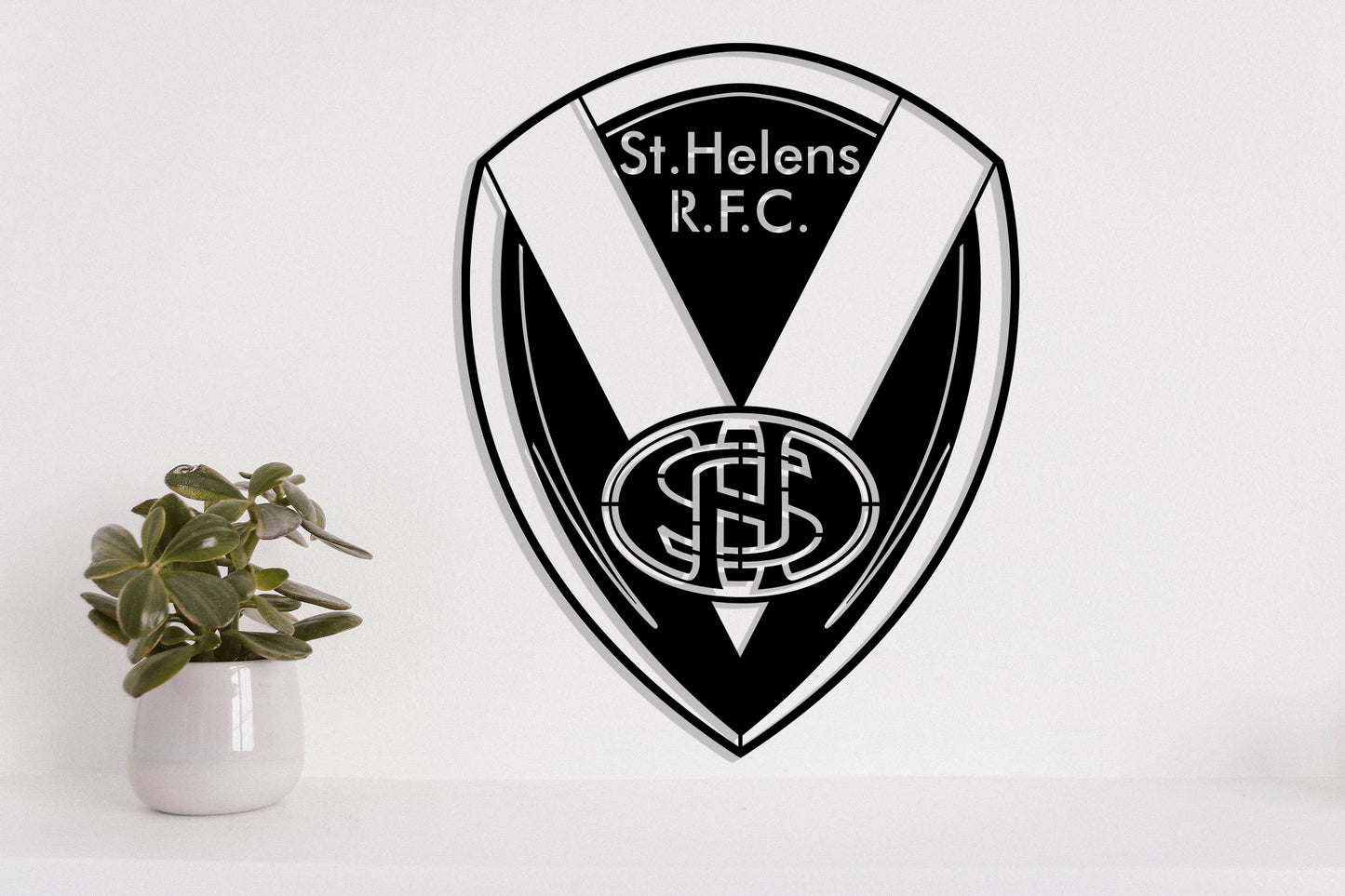 St Helens RFC Badge Shield Metal Laser Cut files svg dxg jpg png pdf ai eps