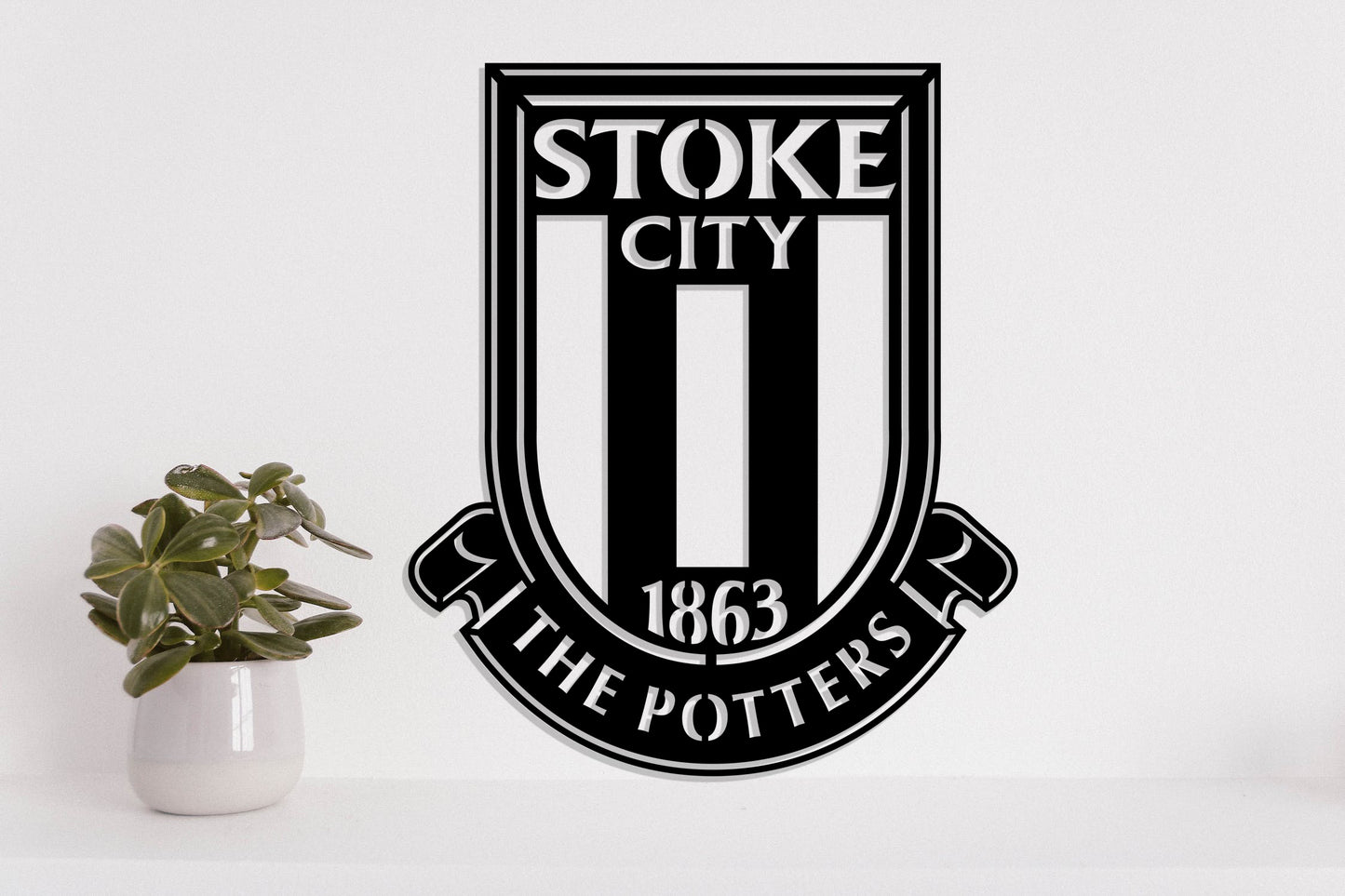 Stoke City FC Badge Shield Metal Laser Cut files ai png svg dxf, jpg eps pdf