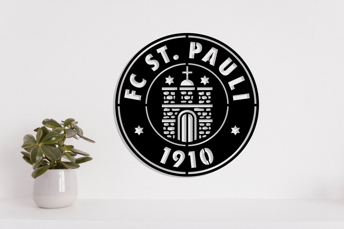 St Pauli FC Badge Shield Metal Laser Cut files svg dxg jpg png pdf ai eps