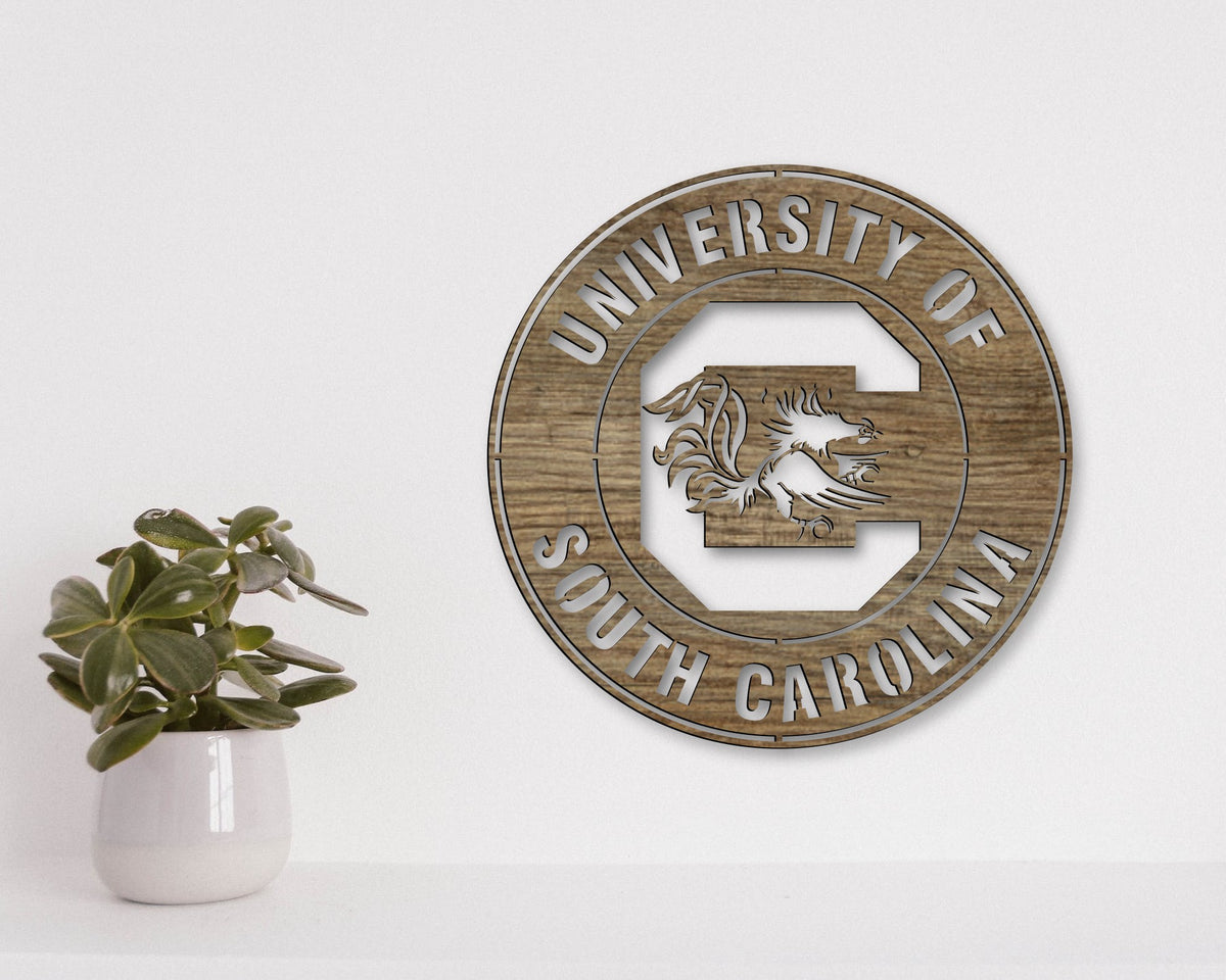 South Carolina Gamecocks NCAA Football Team Badge Shield Laser Cut files svg dxf ai eps png jpg pdf