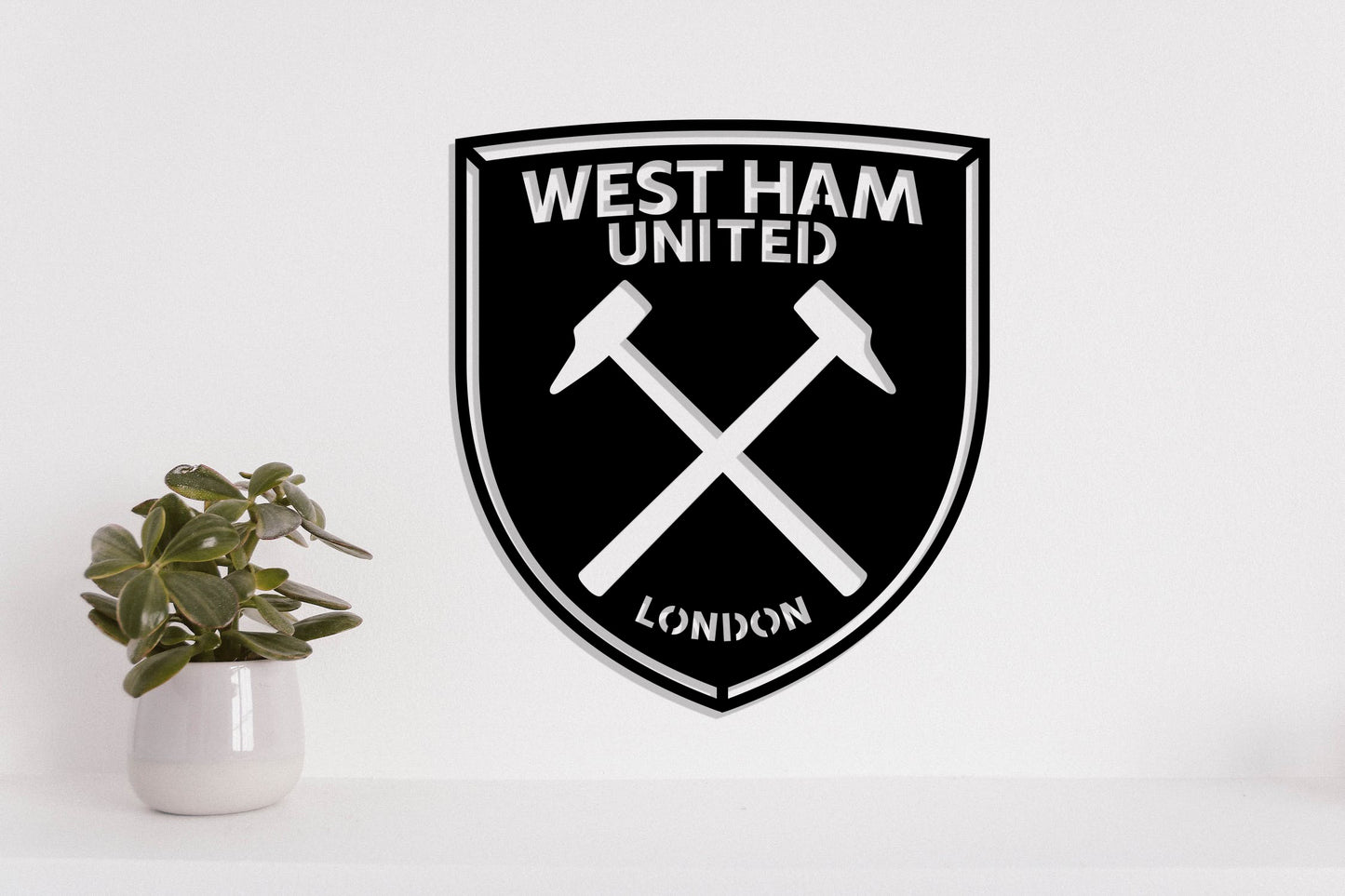 West Ham United FC Badge Shield Metal Laser Cut files ai png svg dxf, jpg eps pdf