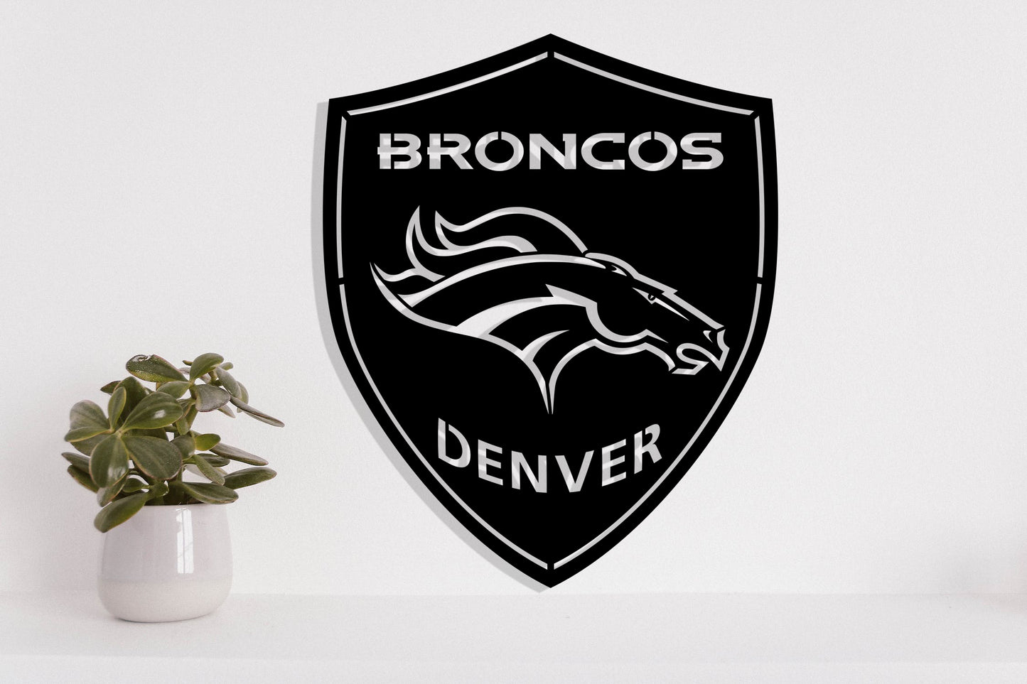 Denver Broncos Badge Shield Metal Laser Cut files