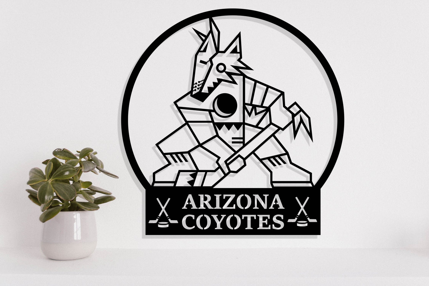 Arizona Coyotes Badge Shield Metal Laser Cut files svg dxf ai png jpg pdf eps