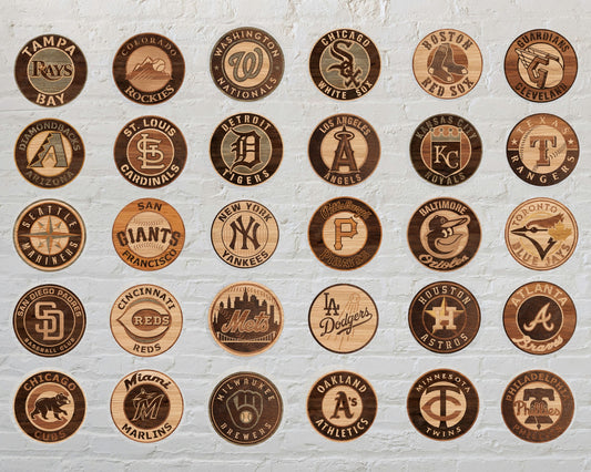 Bundle Major League Baseball All 30 MLB Teams Designed Logo Multi Layered Laser Cut files svg dxf ai png