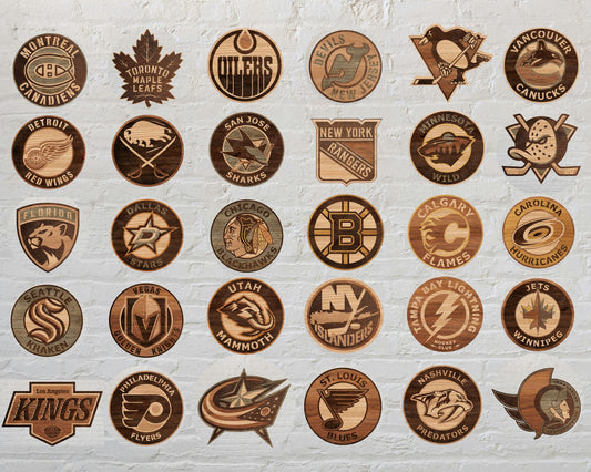 Bundle National Hockey League All 30 NHL Teams Designed Logo Multi Layered Laser Cut files svg dxf ai png