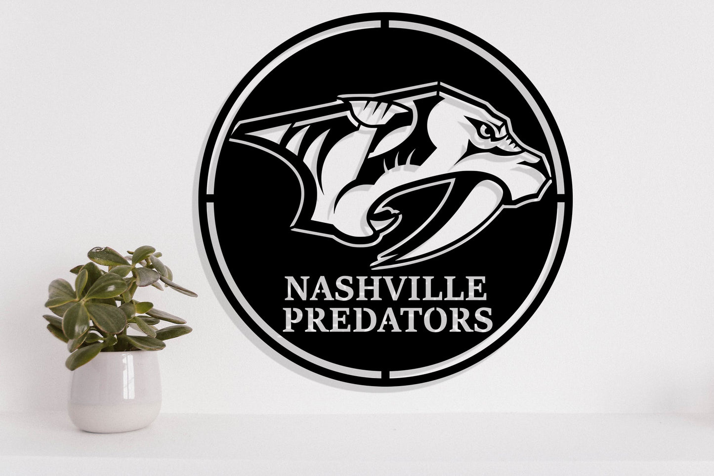 Nashville Predators Badge Shield Metal Laser Cut files svg dxf ai png jpg pdf eps