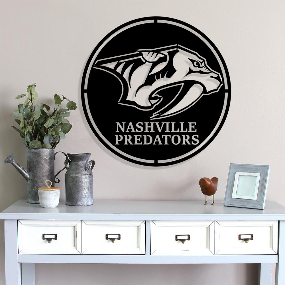 Nashville Predators Badge Shield Metal Laser Cut files svg dxf ai png jpg pdf eps