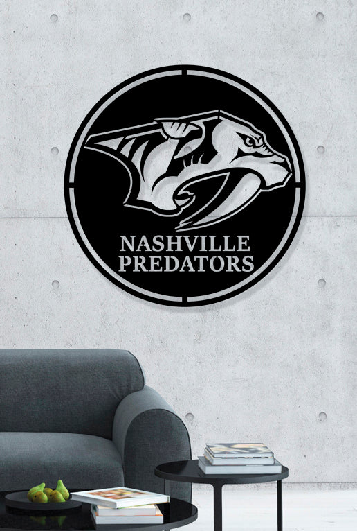 Nashville Predators Badge Shield Metal Laser Cut files svg dxf ai png jpg pdf eps