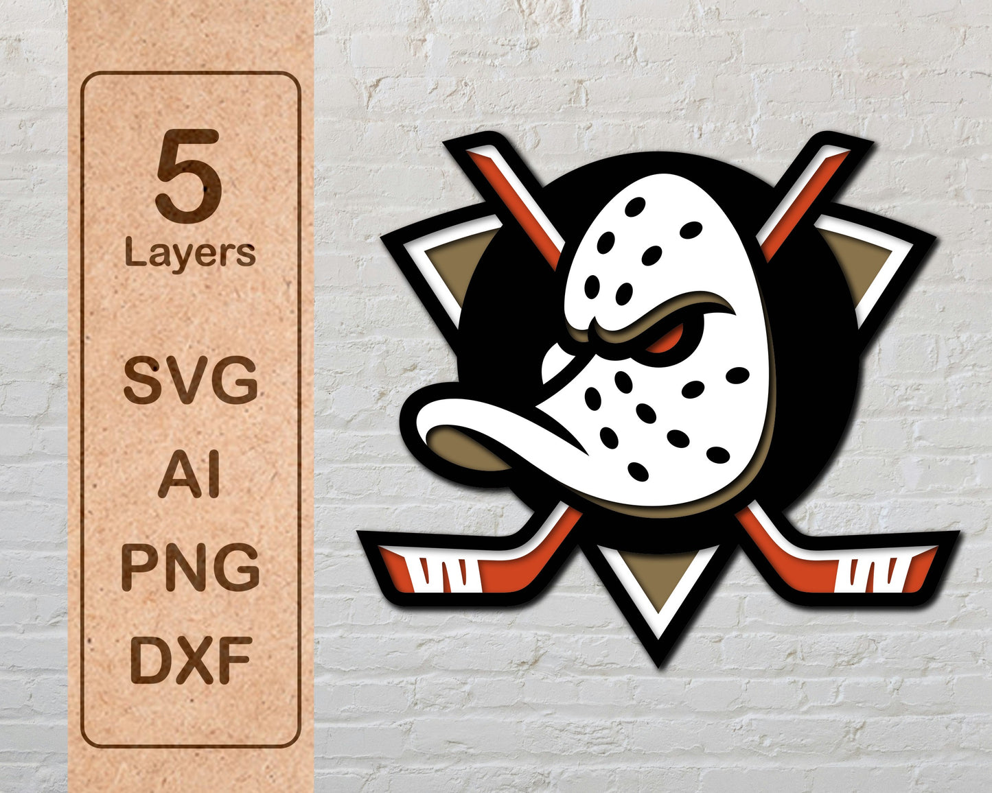 Anaheim Ducks Multi Layer Laser Cut files svg dxf ai png