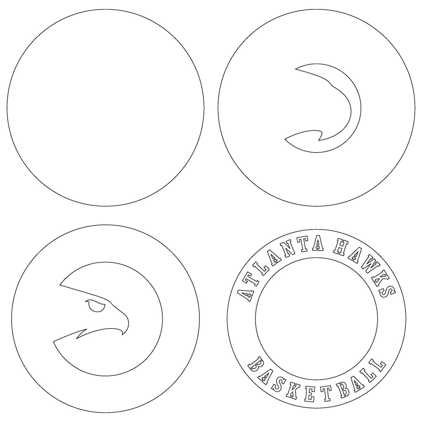 Atlanta Hawks NBA Teams Design Logo Multi Layer Laser Cut files svg dxf ai png