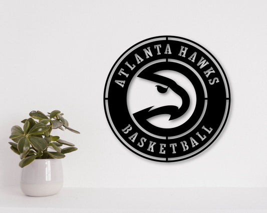 Atlanta Hawks NBA Teams Designed Logo Badge Shield Metal Laser Cut files svg dxf ai png jpg pdf eps