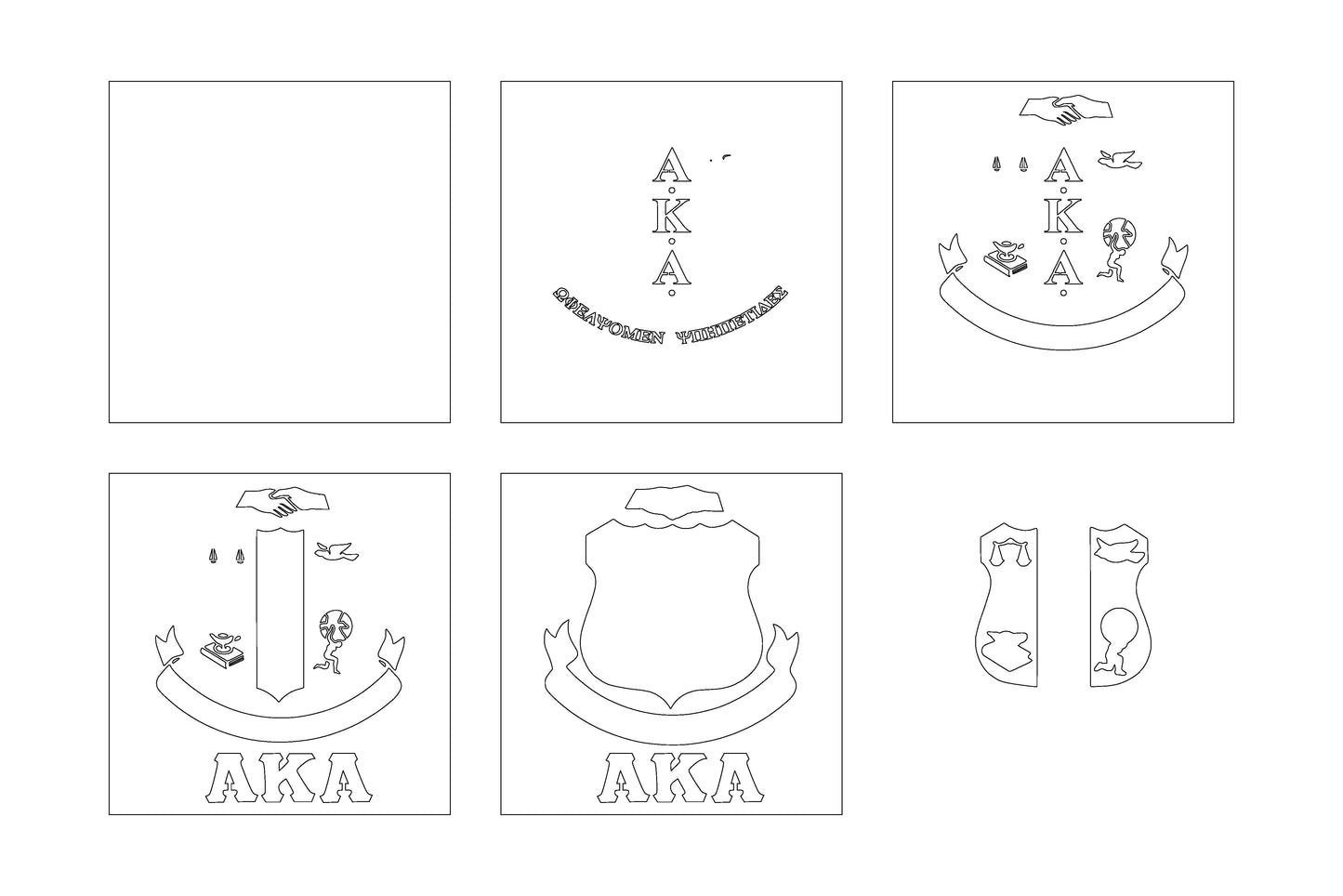 AKA Org Design Logo Multilayer Laser Cut files svg dxf ai png