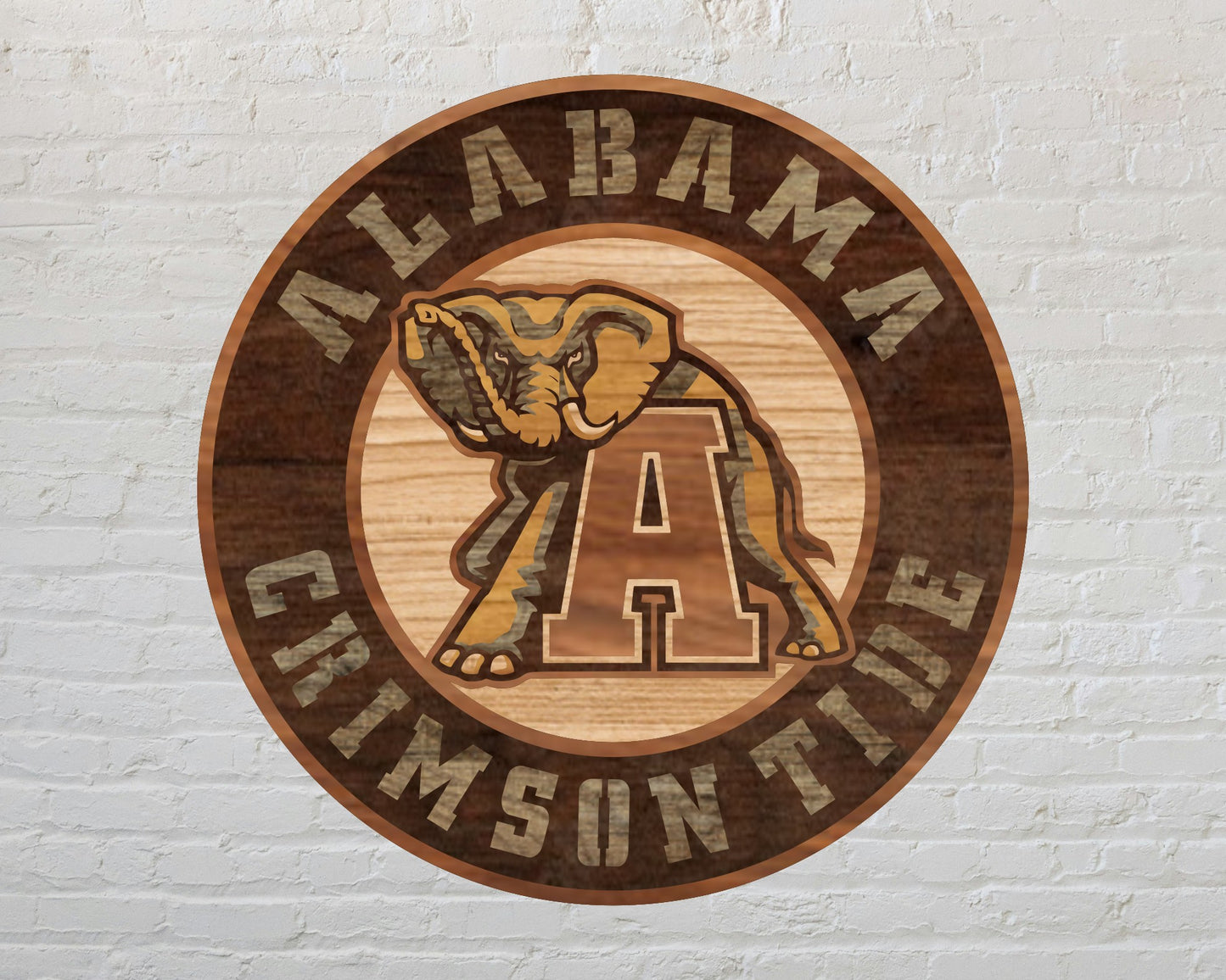 Alabama Crimson Tide Football Team Design Logo Multilayer Laser Cut files svg dxf ai png