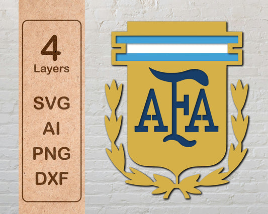 Argentina National Football Team Multi Layer Laser Cut files ai png svg dxf