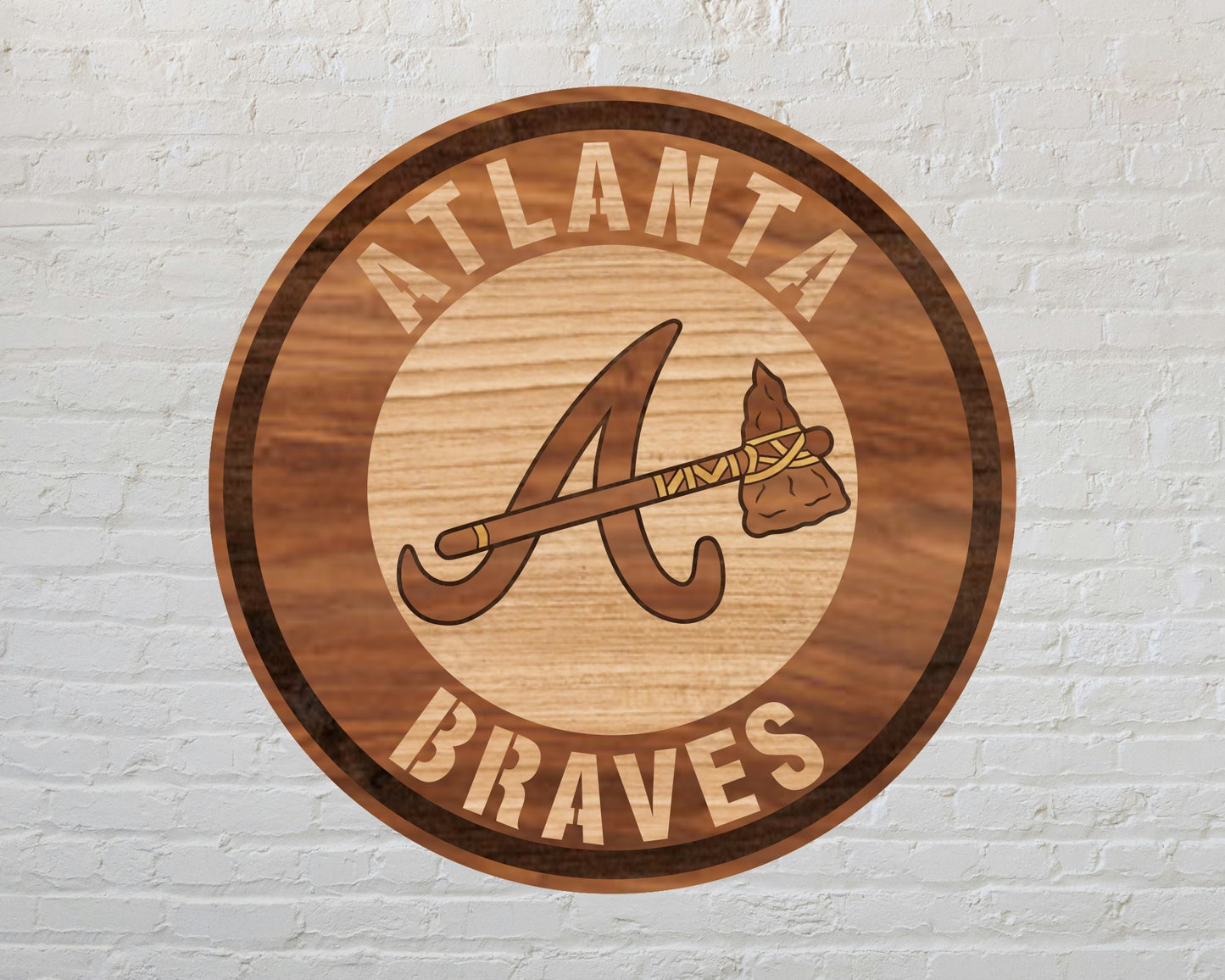 Atlanta Braves MLB Baseball Team Design Logo Multilayer Laser Cut files svg dxf ai png
