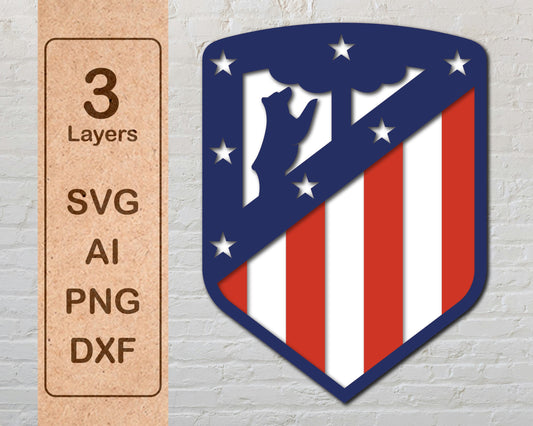 Atletico Madrid FC Layered Laser Cut files