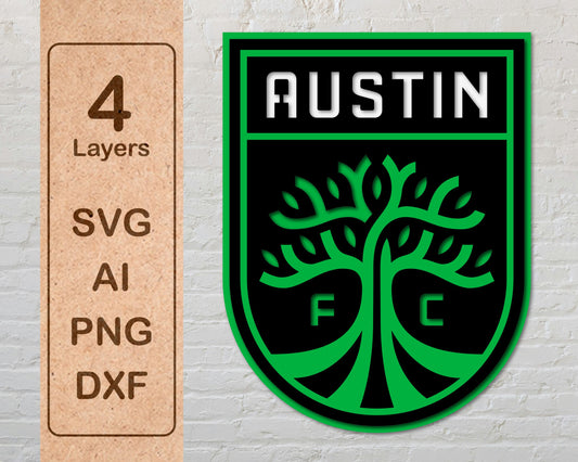 Austin FC Multilayer Laser Cut files svg dxf ai png