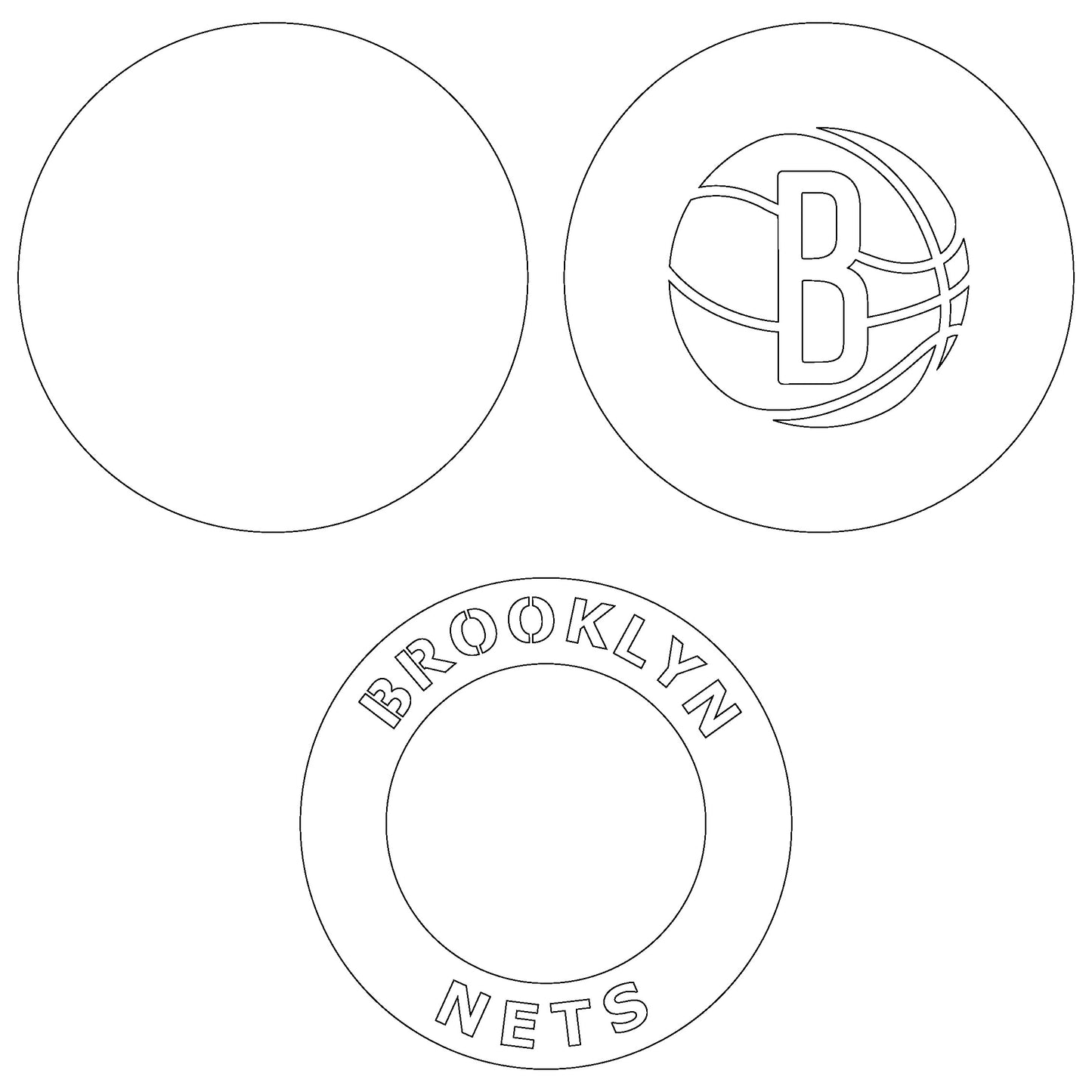 Brooklyn Nets NBA Teams Design Logo Multi Layer Laser Cut files svg dxf ai png