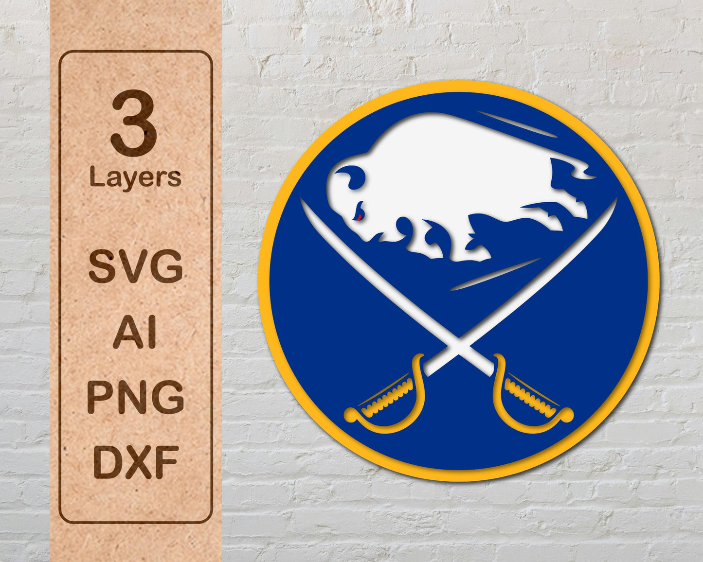 Buffalo Sabres Multi Layer Laser Cut files svg dxf ai png