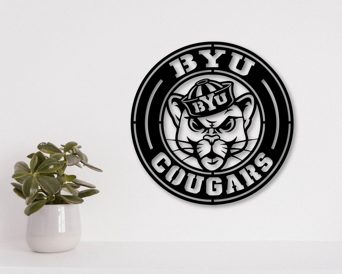 BYU Cougars NCAA Football Team Badge Shield Laser Cut files svg dxf ai eps png jpg pdf