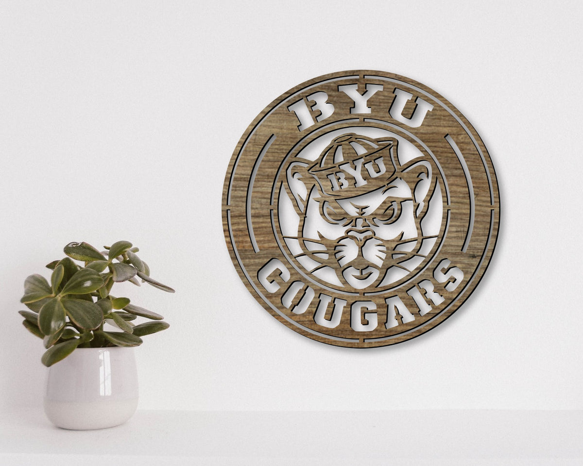 BYU Cougars NCAA Football Team Badge Shield Laser Cut files svg dxf ai eps png jpg pdf