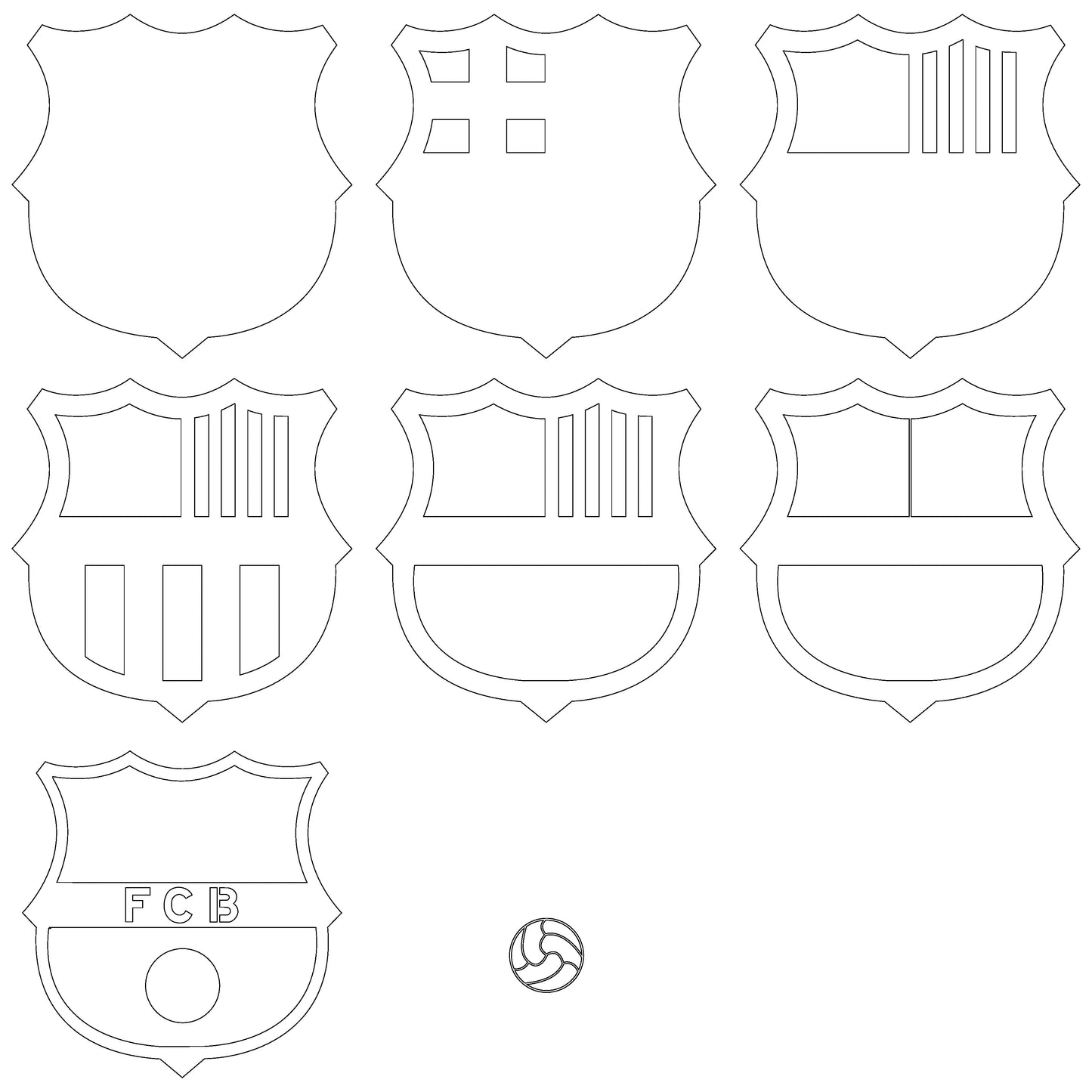 Barcelona FC football club logo Layered Laser Cut files