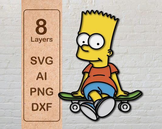 Bart Simpson Layered Laser Cut files