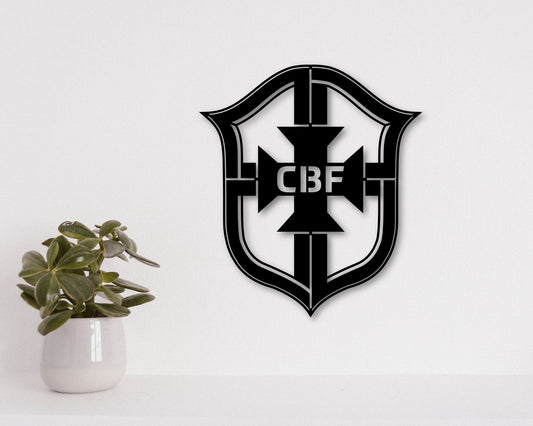 Brasil National Football Team Badge Shield Metal Laser Cut files svg dxf ai png jpg pdf eps