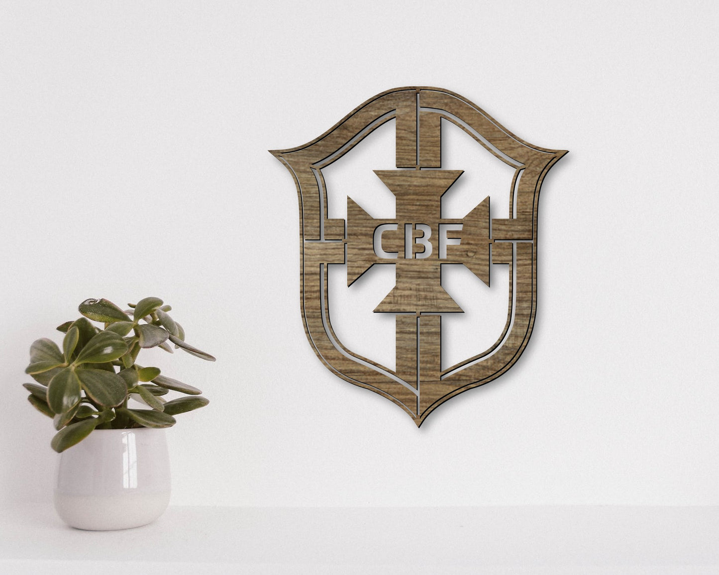 Brasil National Football Team Badge Shield Metal Laser Cut files svg dxf ai png jpg pdf eps