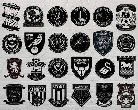 Bundle English Championship Football Club Badge Shield Single Layer Laser Cut files svg dxf ai eps png jpg pdf