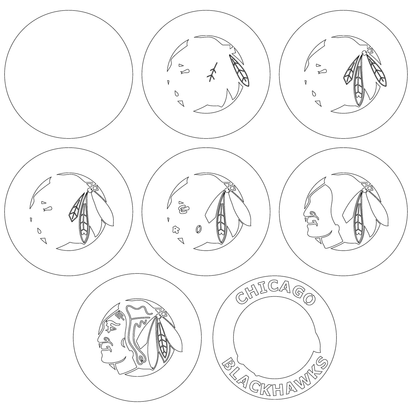 Chicago Blackhawks NHL Teams Designed Logo Multi Layer Laser Cut files svg dxf ai png