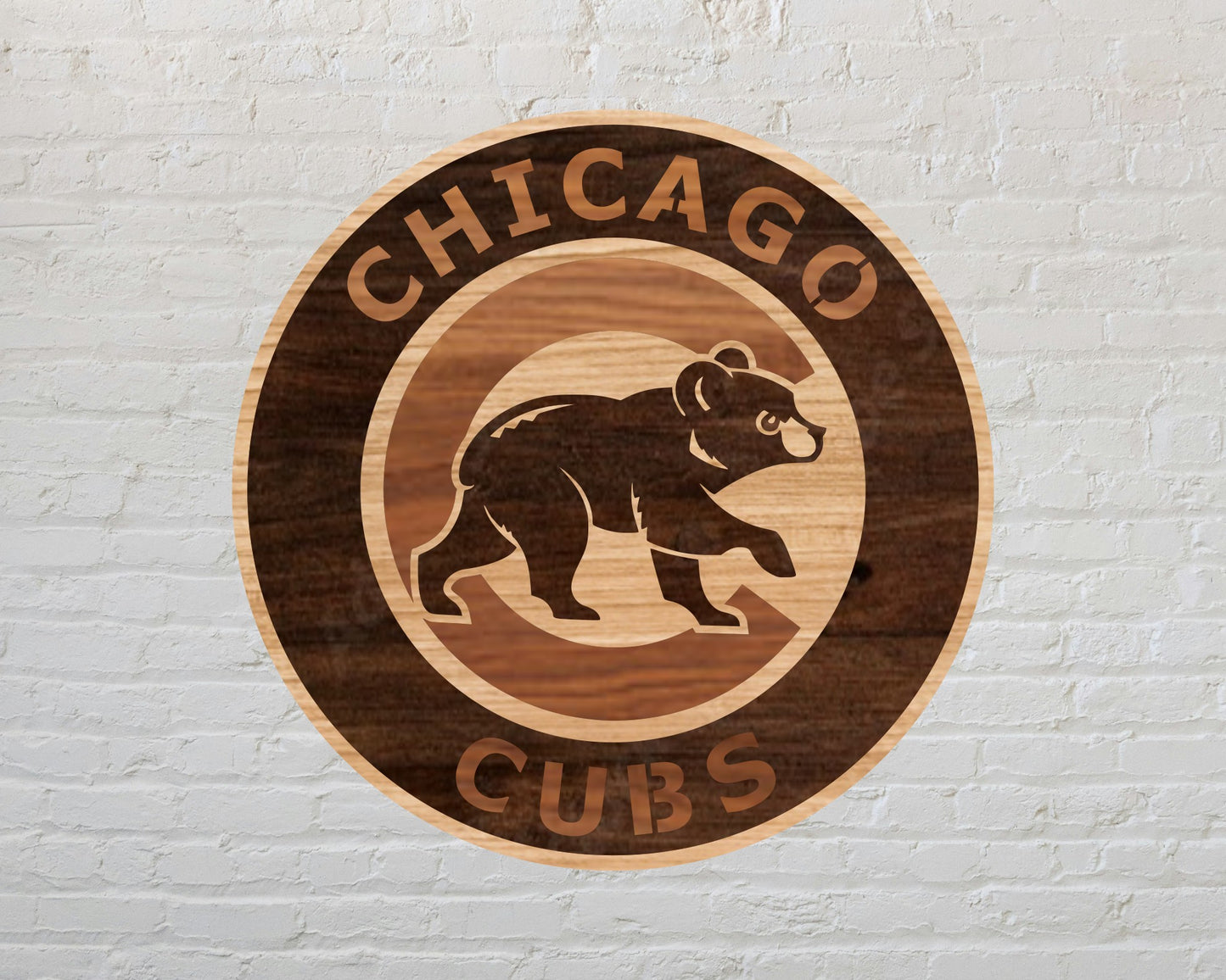 Chicago Cubs Designed Logo Multi Layer Laser Cut files svg dxf ai png