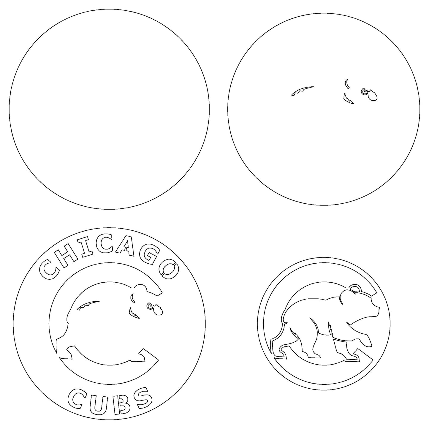 Chicago Cubs Designed Logo Multi Layer Laser Cut files svg dxf ai png