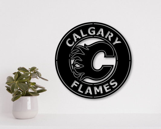 Calgary Flames NHL Teams Designed Logo Badge Shield Metal Laser Cut files svg dxf ai png jpg pdf eps