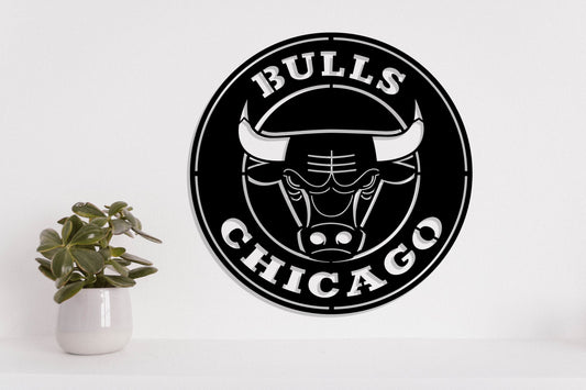 Chicago Bulls Badge Shield Metal Laser Cut files svg dxf ai png jpg pdf eps