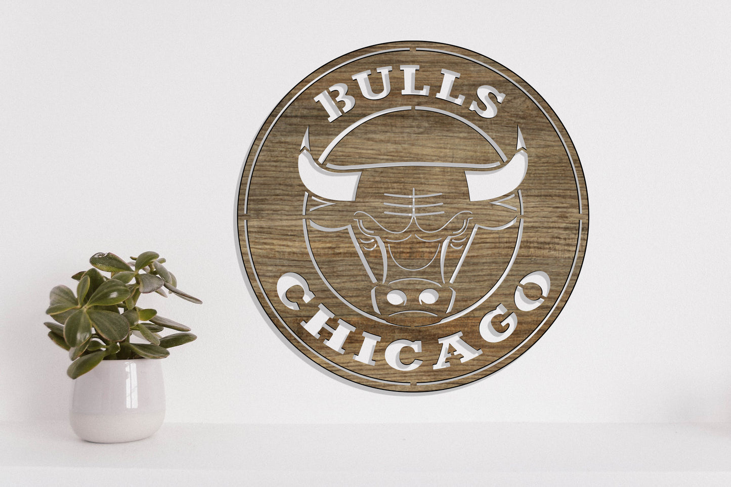 Chicago Bulls Badge Shield Metal Laser Cut files svg dxf ai png jpg pdf eps
