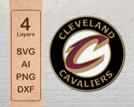 Cleveland Cavaliers NBA Teams Design Logo Multi Layer Laser Cut files svg dxf ai png