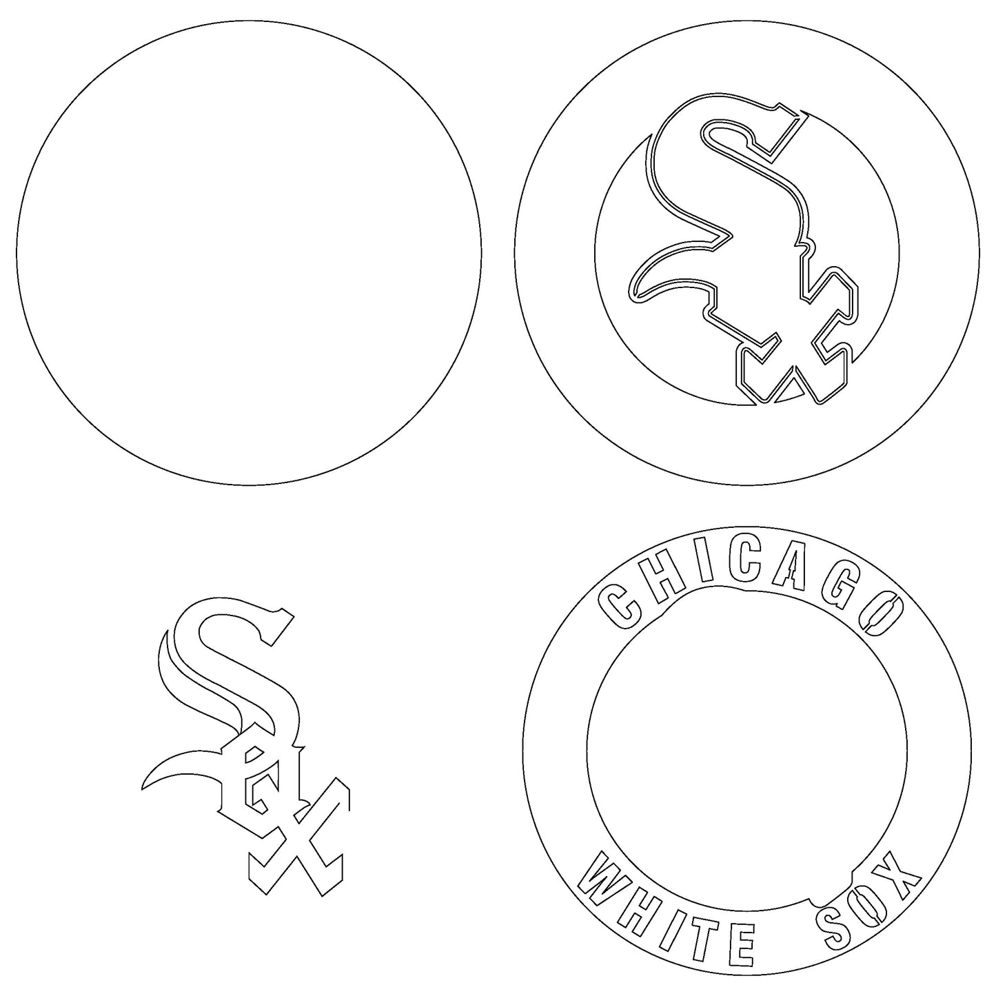 Chicago White Sox Multi Layer Laser Cut files svg dxf ai png