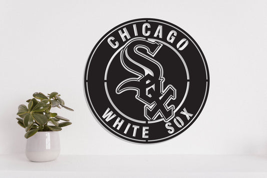 Chicago White Sox Badge Shield Metal Laser Cut files svg dxf ai png jpg pdf eps