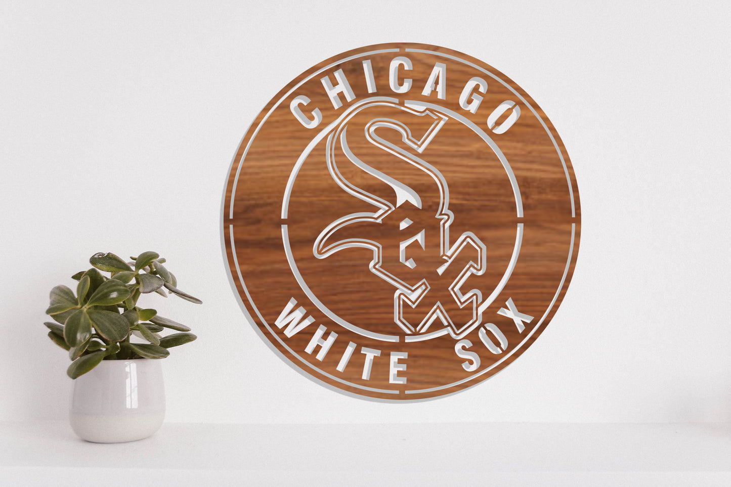 Chicago White Sox Badge Shield Metal Laser Cut files svg dxf ai png jpg pdf eps